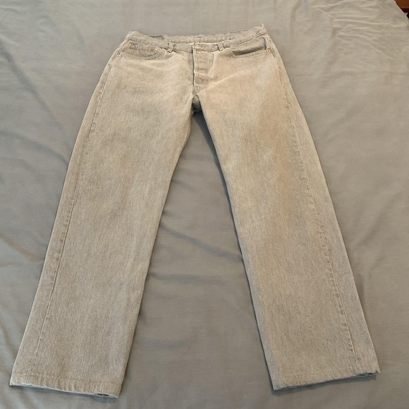 Levi's Other - Vintage Levis 501 Jeans Mens 36x31 Gray Light Wash Button Fly Denim USA 501-0653